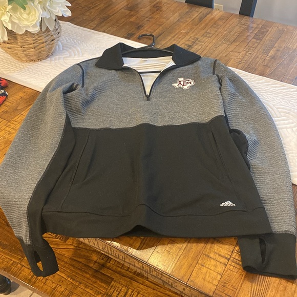 Adidas ribbed 1/4 zip Texas A&M jacket -M - Picture 10 of 10